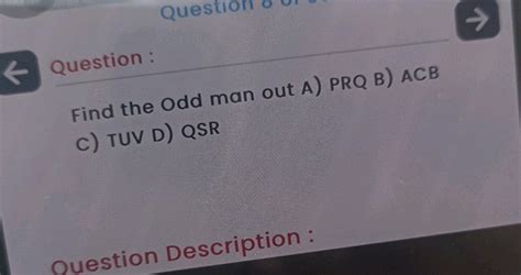 pick the odd man out kml prq|Cracku .